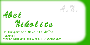 abel nikolits business card